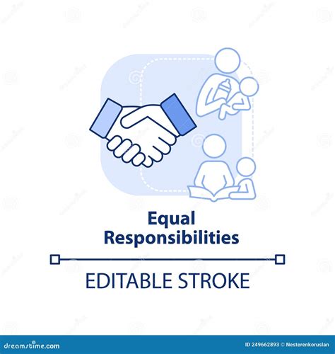 Equal Responsibilities Light Blue Concept Icon Stock Vector