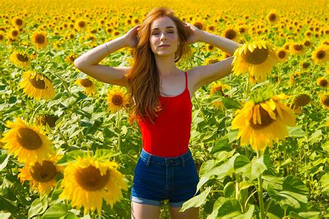 Wallpaper Kirill Zakirov Model Redhead Tank Top Holding Hair