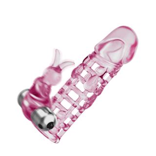 Funda Vibradora Conejo para Pene con Extensión PopLife Sex Shop