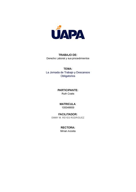 8 Derecho Laboral Y Sus Procedimientos TRABAJO DE Derecho Laboral Y