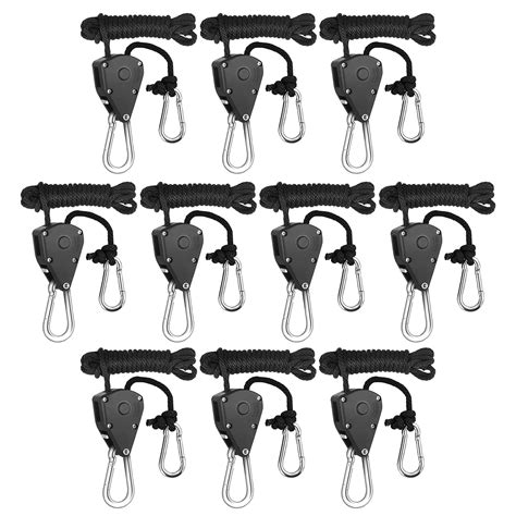 10 Piece Set Of Heavy Duty Pulley Ratchets Adjustable Rope Clip