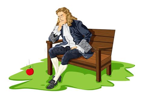 Sir Isaac Newton and Discovery of Gravitation Theory Apple Falling from ...