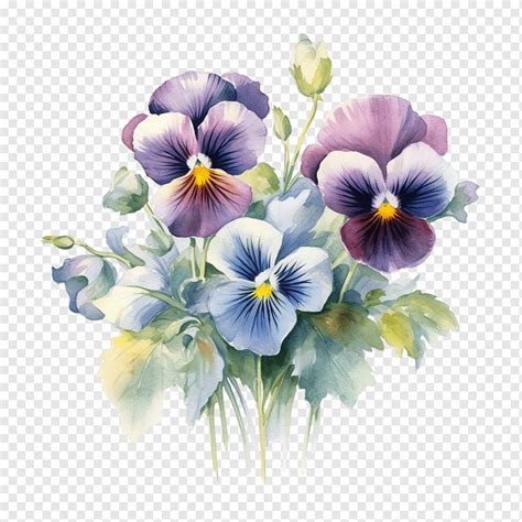 Pansy Flower Watercolor Png Pngwing