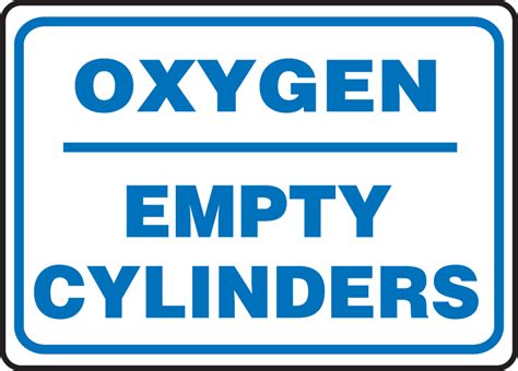 Oxygen Empty Cylinders Safety Sign Mcpg541