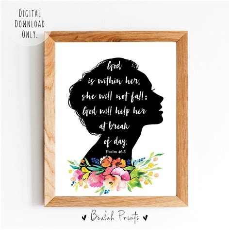 Bible Verse Psalm God Is Within Her She Will Not Fall Etsy