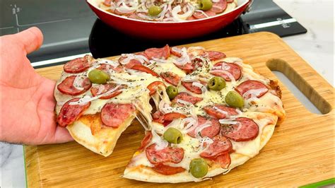 A melhor receita de PIZZA DE FRIGIDEIRA Massa fácil leve e econômica