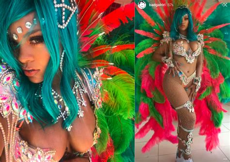 Rihanna Smolders In Sexy Beaded Bikini And Feathers At Crop Over Festival In Barbados Video