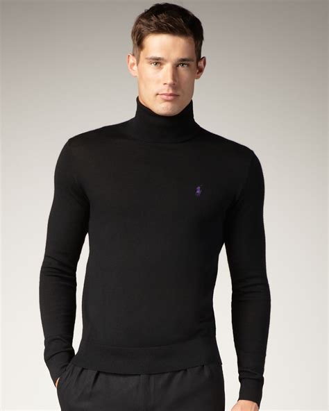 Polo Ralph Lauren Turtleneck Sweater in Black for Men | Lyst