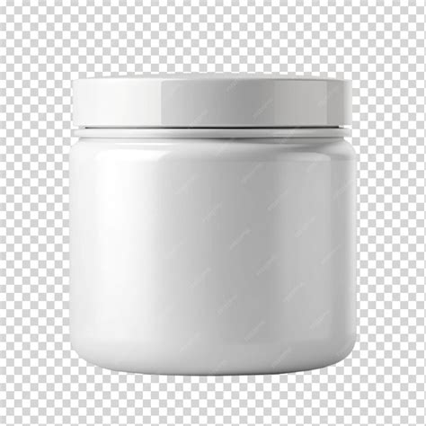 White Matte Plastic Jar Mockup On Transparent Background Premium Ai