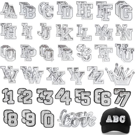 Zzxllro 76pcs Iron On Letters A Z Sequin Letter Patches