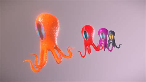 3D Model Octopus Pack VR AR Low Poly CGTrader