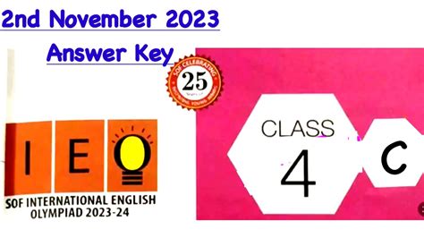 English Olympiad 2023 24 Class 4 Paper Answer Key Ieo Set C Question Paper 2023 Grade 4