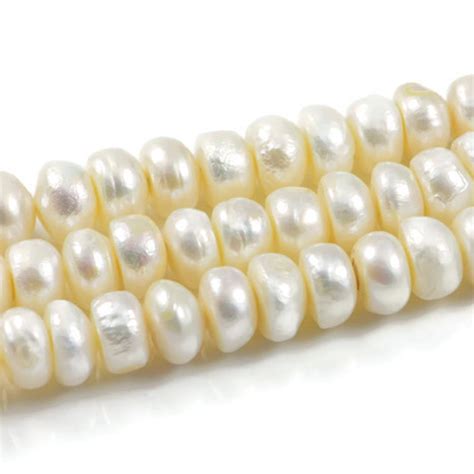 Freshwater Pearl Beads 12x7White Jewellery Making Pearl AqBeads UK