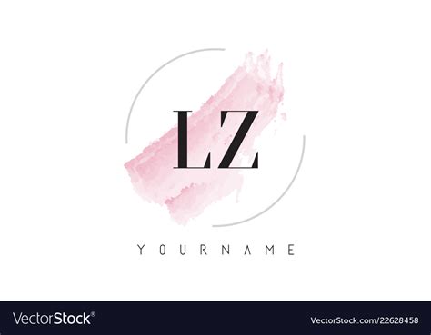 Lz L Z Watercolor Letter Logo Design Royalty Free Vector