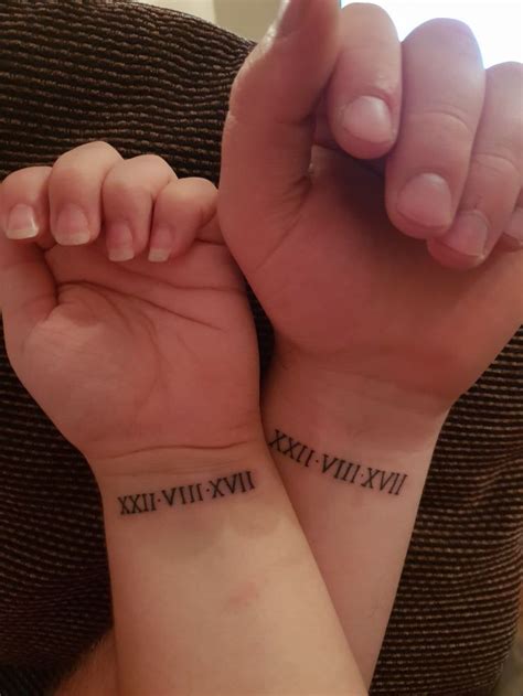 Matching Wedding Date Tattoo Roman Numerals Matching Couple Tattoos