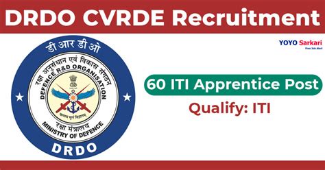 DRDO CVRDE Recruitment 2024 Check Eligibility Criteria For 60 ITI