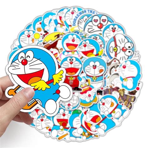 Set Of 200 Stickers Doremon Cat Personality Waterproof Stickers Helmet