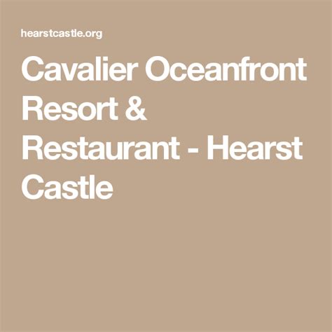 Cavalier Oceanfront Resort & Restaurant - Hearst Castle | Oceanfront ...