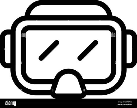 Dive Mask Icon Outline Vector Diver Exploring Equipment Ocean