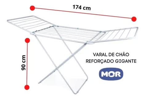 Varal De Chão Gigante Reforçado Abas Retrátil Dobrável Mor Frete grátis