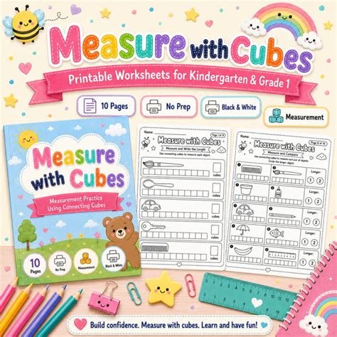 measure  cubes worksheets nonstandard measurement activities