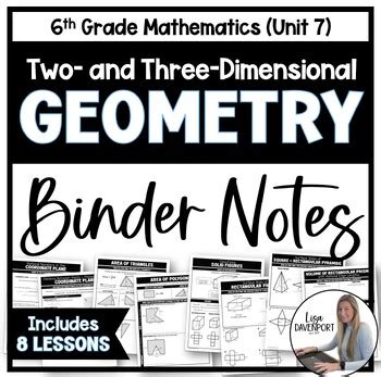 Geometry Binder Notes Bundle For Th Grade Math By Lisa Davenport