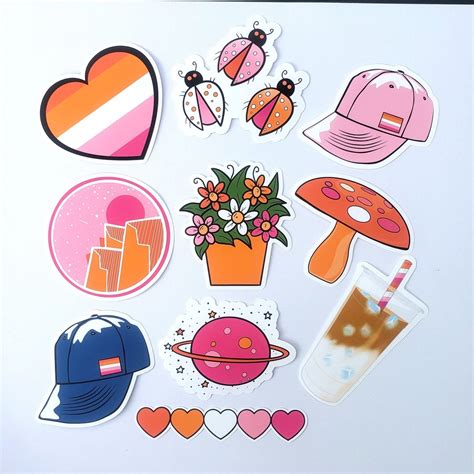 Lesbian Sticker Pack 10 Pack Of Lesbian Stickers Subtle Lesbian Sticker Lesbian Pride