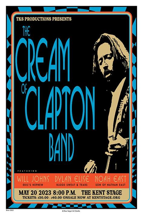 Cream Of Clapton Kent Concert Poster Raw Sugar Art Studio