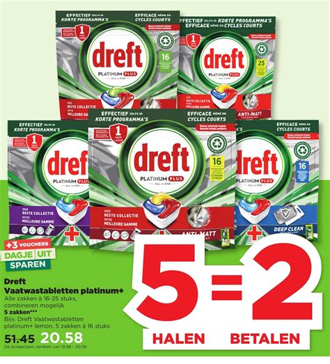 Dreft Vaatwastabletten Platinum Aanbieding Bij PLUS