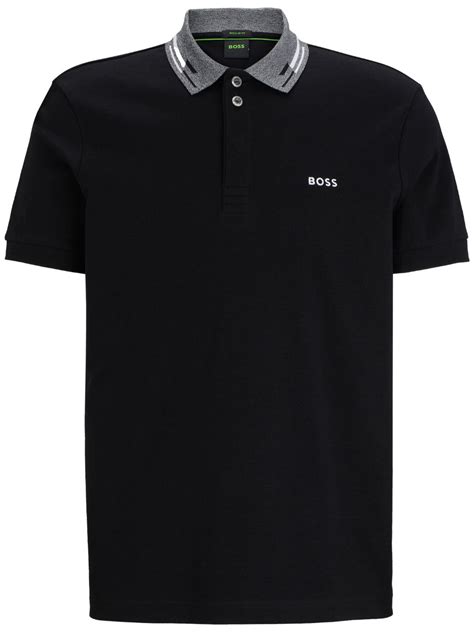 Boss Camisa Polo De Algod O Logo Preto Farfetch Br