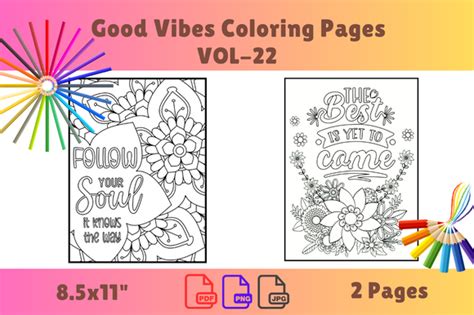 Good Vibes Coloring Pages Graphic By Rolland Jp Design · Creative Fabrica