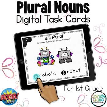 Singular Plural Nouns Activities 1st Grade BOOM Cards Distance Learning