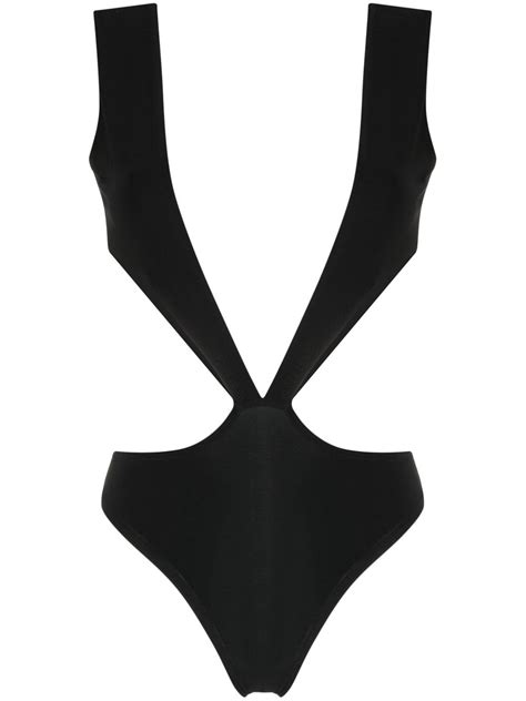 Alchemy X Lia Aram Plunging V Neck Bodysuit Black Farfetch Ao