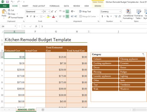 8 Free Kitchen Remodel Budget Template In Excel