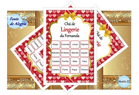 Bingo de Chá de Lingerie em Arquivo Digital no Elo7 Fonte de Alegria