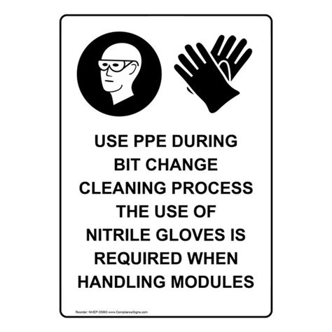 Vertical Sign Workplace Safety Use Ppe During Bit Change