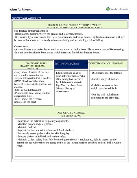 Vsim For Edith Jacobson Year Old Concept Map Worksheet