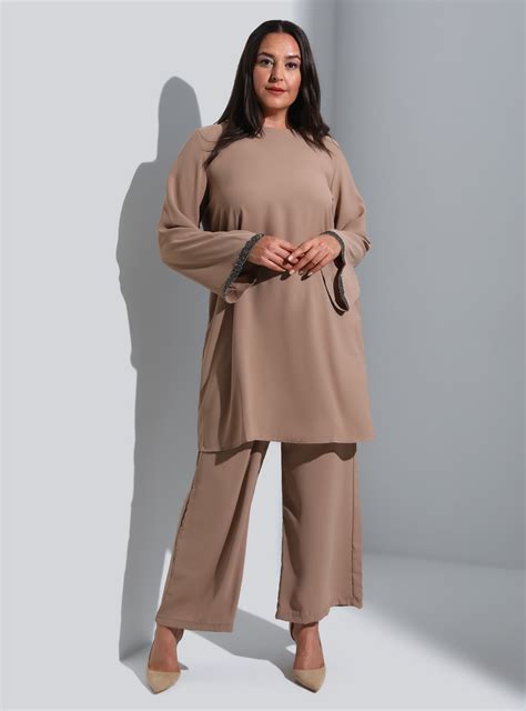 Latte Double Breasted Unlined Plus Size Evening Suit