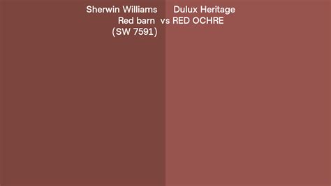 Sherwin Williams Red Barn Sw 7591 Vs Dulux Heritage Red Ochre Side By