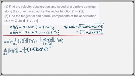 A Find The Velocity Acceleration And Speed Of A Particle Traveling