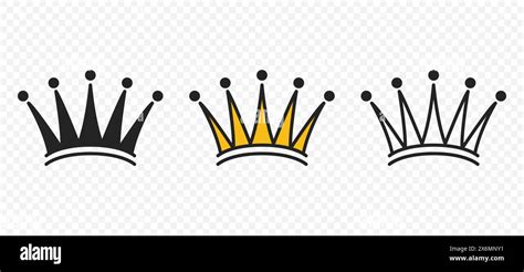 Crowns Vector Crown Icon Set Collection Of Crown Symbols Stock Vector