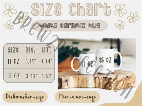 Mug Size Chart White Ceramic Coffee Mug Size Guide Oz Mug Size