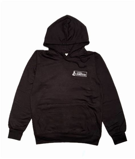 Hoodie - Black Embroidered Vintage Logo - Cinéma L'Amour