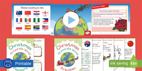 Celebrate Christmas Around The World Passport Activity Pack Grade