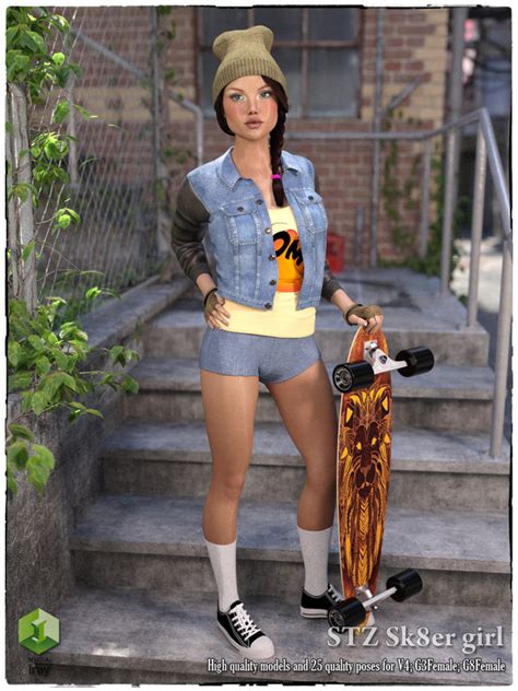 Skater V4 Poser Daz Sk8er Free Daz 3d Models