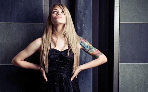 Blonde Girl Black Tube Wallpaper Wallpapersok