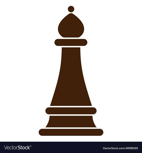 Simple Bishop Chess Piece Cut Out Royalty Free Vector Image