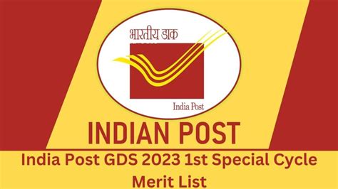 India Post Gds 2023 1st Special Cycle Merit List Released For 12828