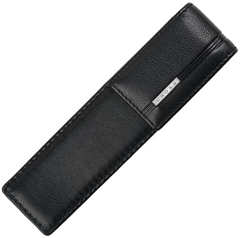 Cross Double Pen Pouch - Black Leather | AC260-1 | The Online Pen Company