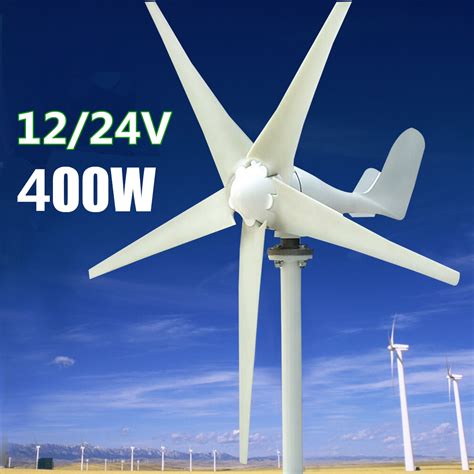 12V/24V 400W S3 Aluminum Shell 3/5 Blades Small Horizontal Wind Turbine ...